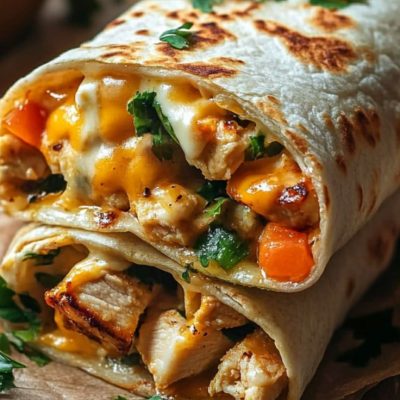 Cheesy Garlic Chicken Wraps